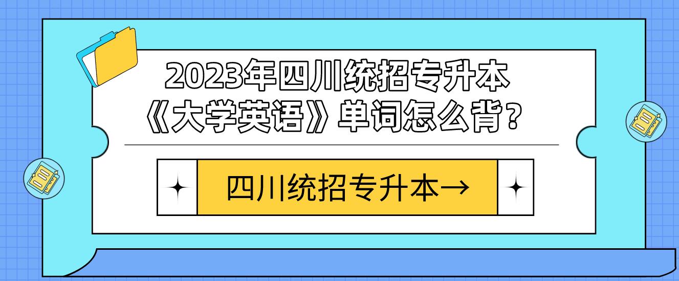 2023年四川統(tǒng)招專升本《大學(xué)英語(yǔ)》單詞怎么背？