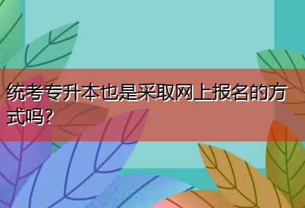 統(tǒng)考專升本也是采取網(wǎng)上報(bào)名的方式嗎？