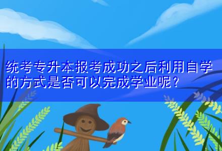 統(tǒng)考專升本報考成功之后利用自學(xué)的方式是否可以完成學(xué)業(yè)呢？