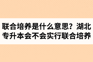 專升本聯(lián)合培養(yǎng)是什么意思？湖北省專升本會(huì)不會(huì)實(shí)行聯(lián)合培養(yǎng)？