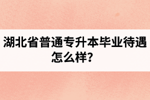 湖北省普通專升本畢業(yè)待遇怎么樣？