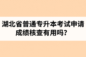 湖北省普通專升本考試申請成績核查有用嗎？申請步驟有哪些？