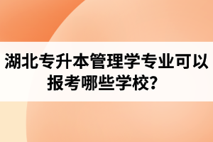 湖北專升本管理學(xué)專業(yè)可以報(bào)考哪些學(xué)校？屬于管理學(xué)的專業(yè)有哪些？