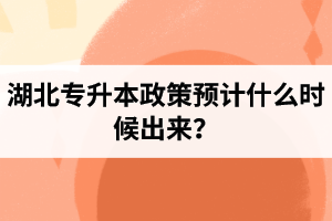 湖北專升本政策預計什么時候出來？報名前需要做好哪些事情？