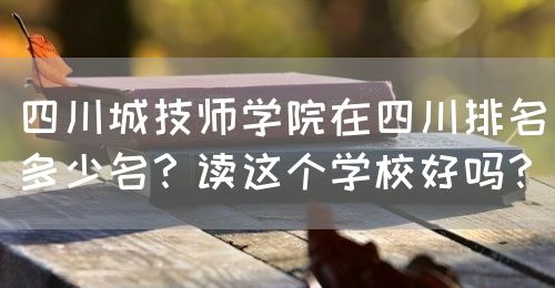 四川城技師學院在四川排名多少名？讀這個學校好嗎？(圖1)