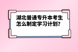 湖北普通專升本考生怎么制定學習計劃？