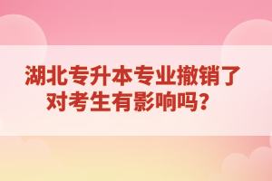 湖北專升本專業(yè)撤銷了對考生有影響嗎？