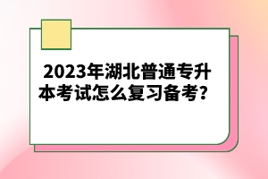 2023年湖北普通專升本考試怎么復習備考?