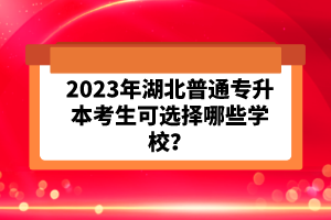 2023年湖北普通專升本考生可選擇哪些學(xué)校？