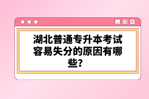 湖北普通專(zhuān)升本考試容易失分的原因有哪些？