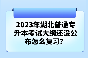 2023年湖北普通專升本考試大綱還沒公布怎么復習？