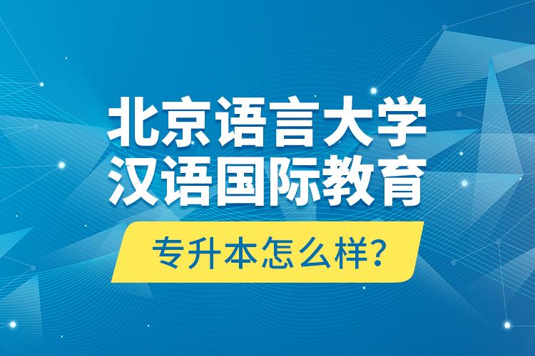 北京語言大學(xué)漢語國際教育專升本怎么樣？