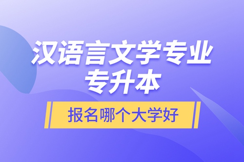 漢語言文學(xué)專業(yè)專升本報(bào)名哪個(gè)大學(xué)好？