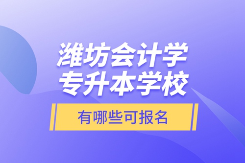 濰坊會計學(xué)專升本學(xué)校有哪些可報名？