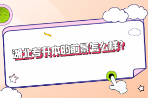 湖北專升本的前景怎么樣？
