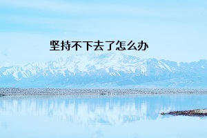 堅持不下去了怎么辦