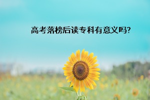 高考落榜后讀?？朴幸饬x嗎？