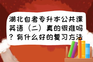 湖北自考專升本公共課英語（二）真的很難嗎？有什么好的復(fù)習(xí)方法？