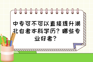 中專可不可以直接提升湖北自考本科學(xué)歷？哪些專業(yè)好考？